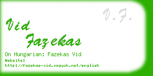 vid fazekas business card